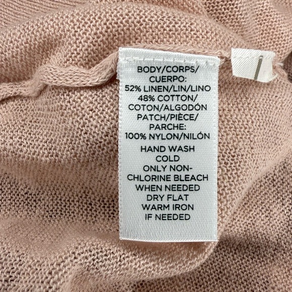 LOFT Soft Pink Lace-Accent Linen Sweatshirt - Picture 6 of 6